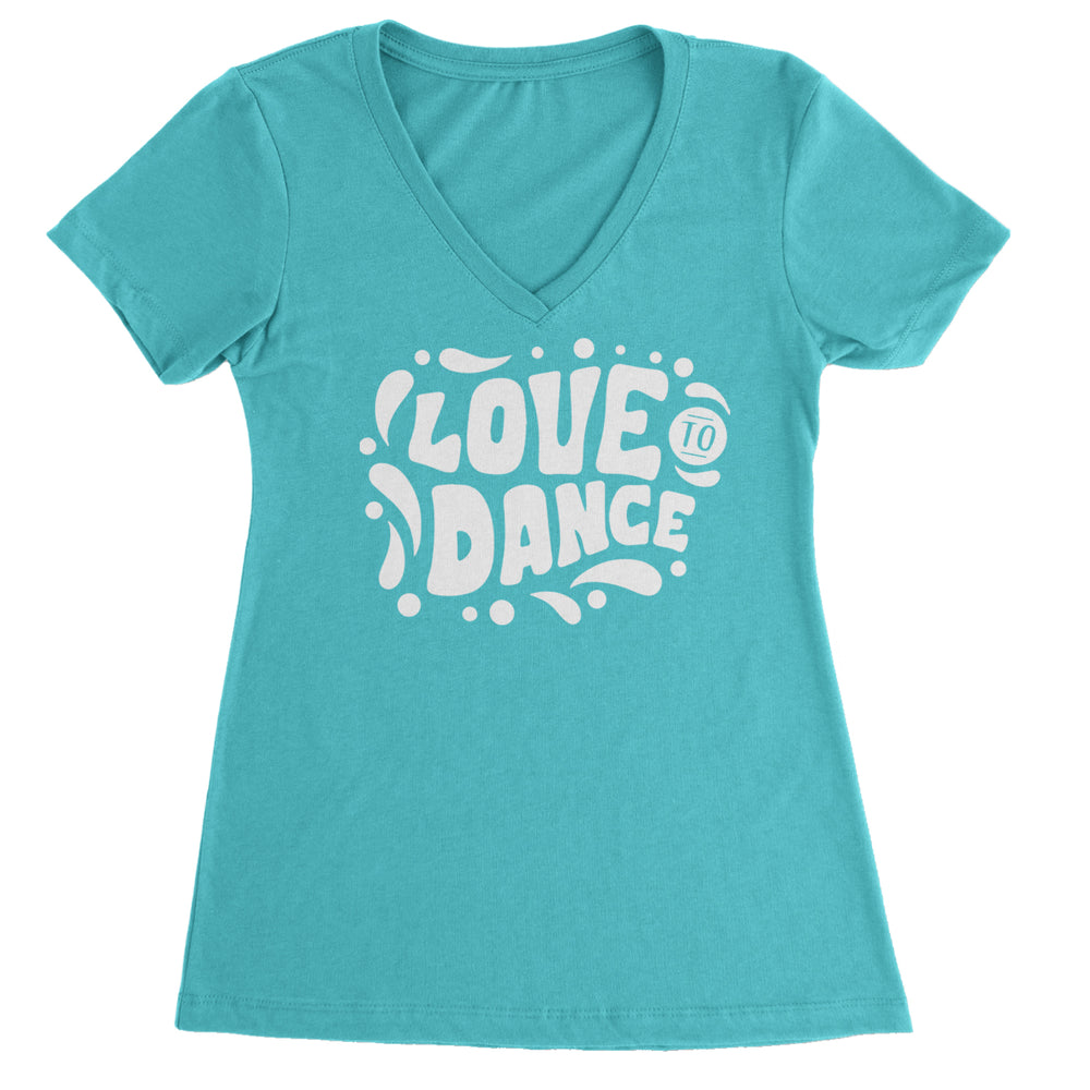 Love To Dance Ladies V-Neck T-shirt Surf