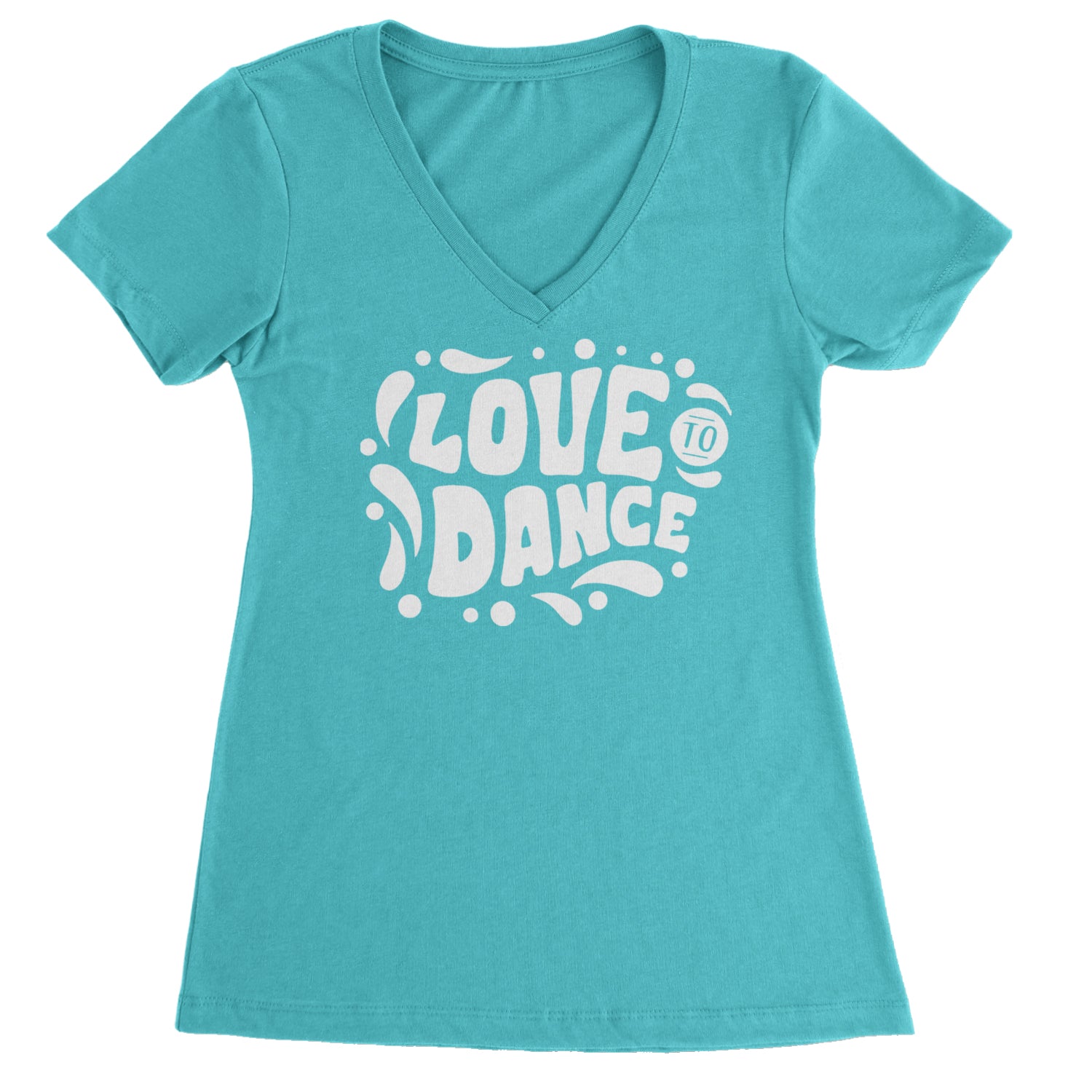 Love To Dance Ladies V-Neck T-shirt Black