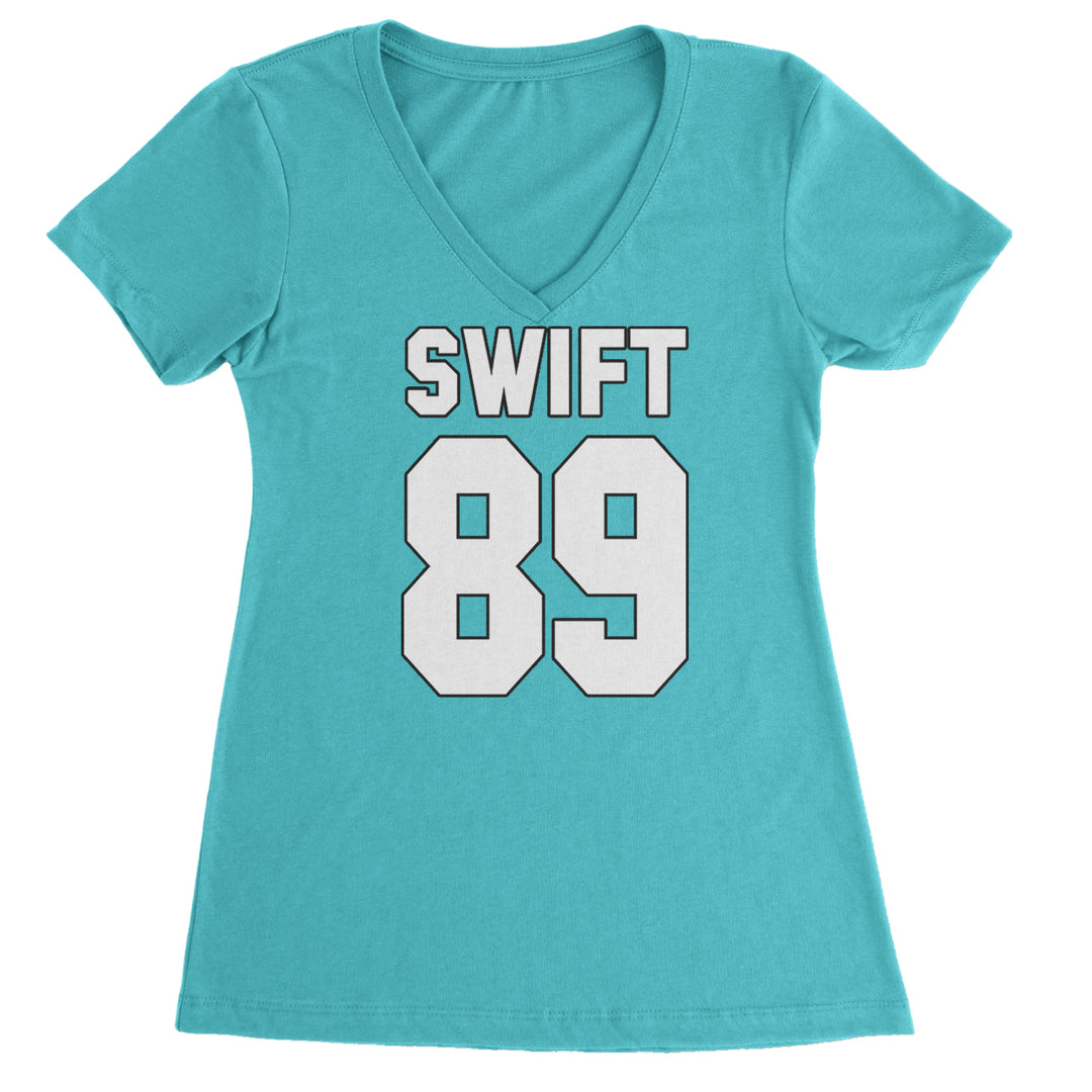 Swift 89 Birth Year Music Fan Era Poets Department Lover Ladies V-Neck T-shirt Surf