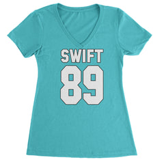 Swift 89 Birth Year Music Fan Era Poets Department Lover Ladies V-Neck T-shirt Surf