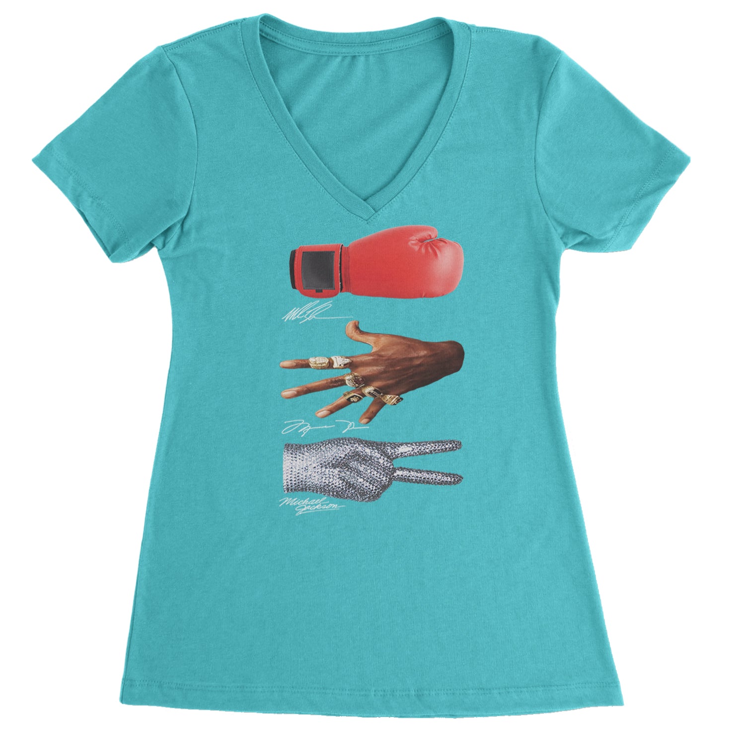 Tyson Jordan Jackson Iconic Michaels Ladies V-Neck T-shirt Black