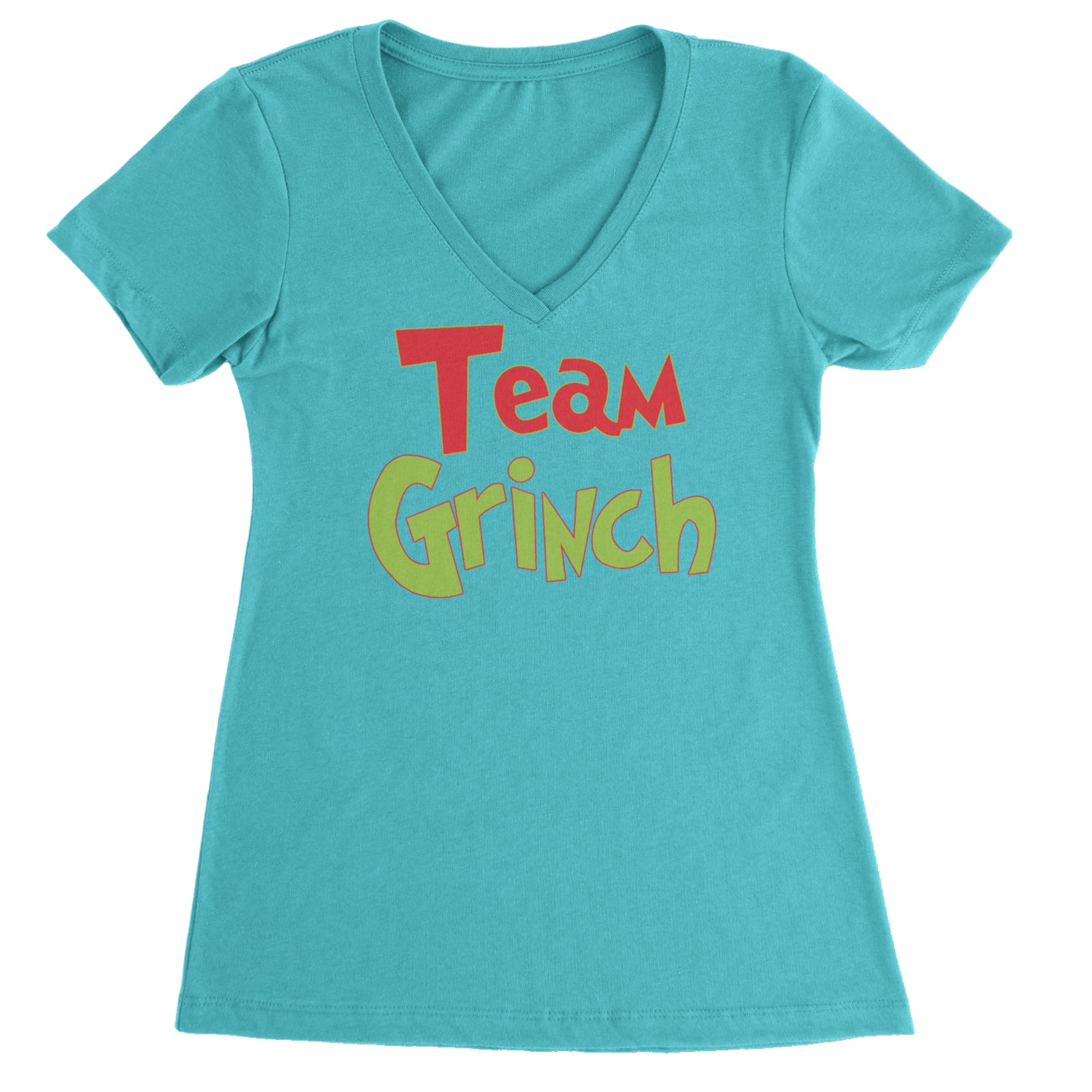 Team Gr-nch Jolly Grinchmas Merry Christmas Ladies V-Neck T-shirt Surf