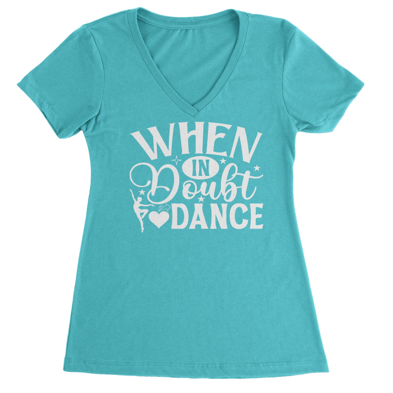 When In Doubt, Dance Ladies V-Neck T-shirt Black