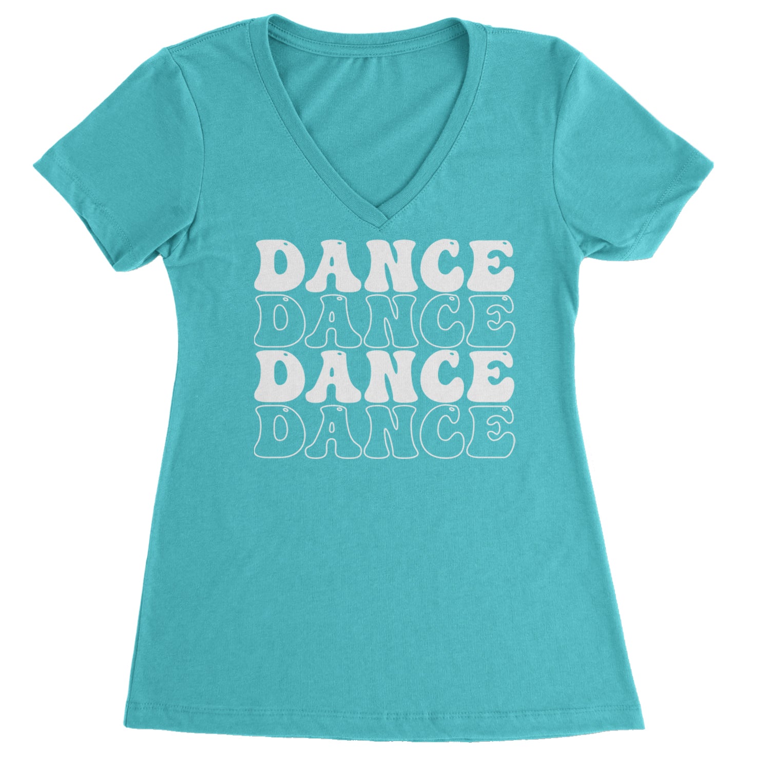 Dance Dance Dance Dance Ladies V-Neck T-shirt Black