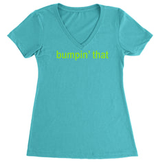 Bumpin' That Brat Music Ladies V-Neck T-shirt Surf