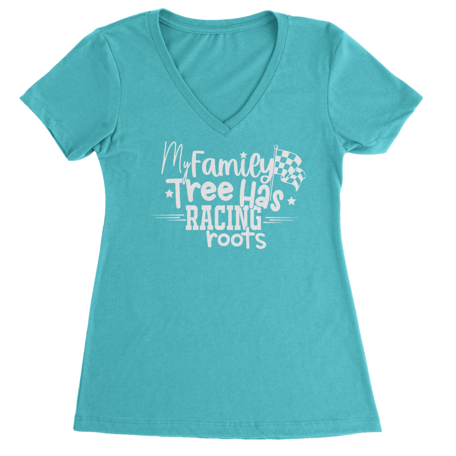 My Family Tree Has Racing Roots Ladies V-Neck T-shirt Black