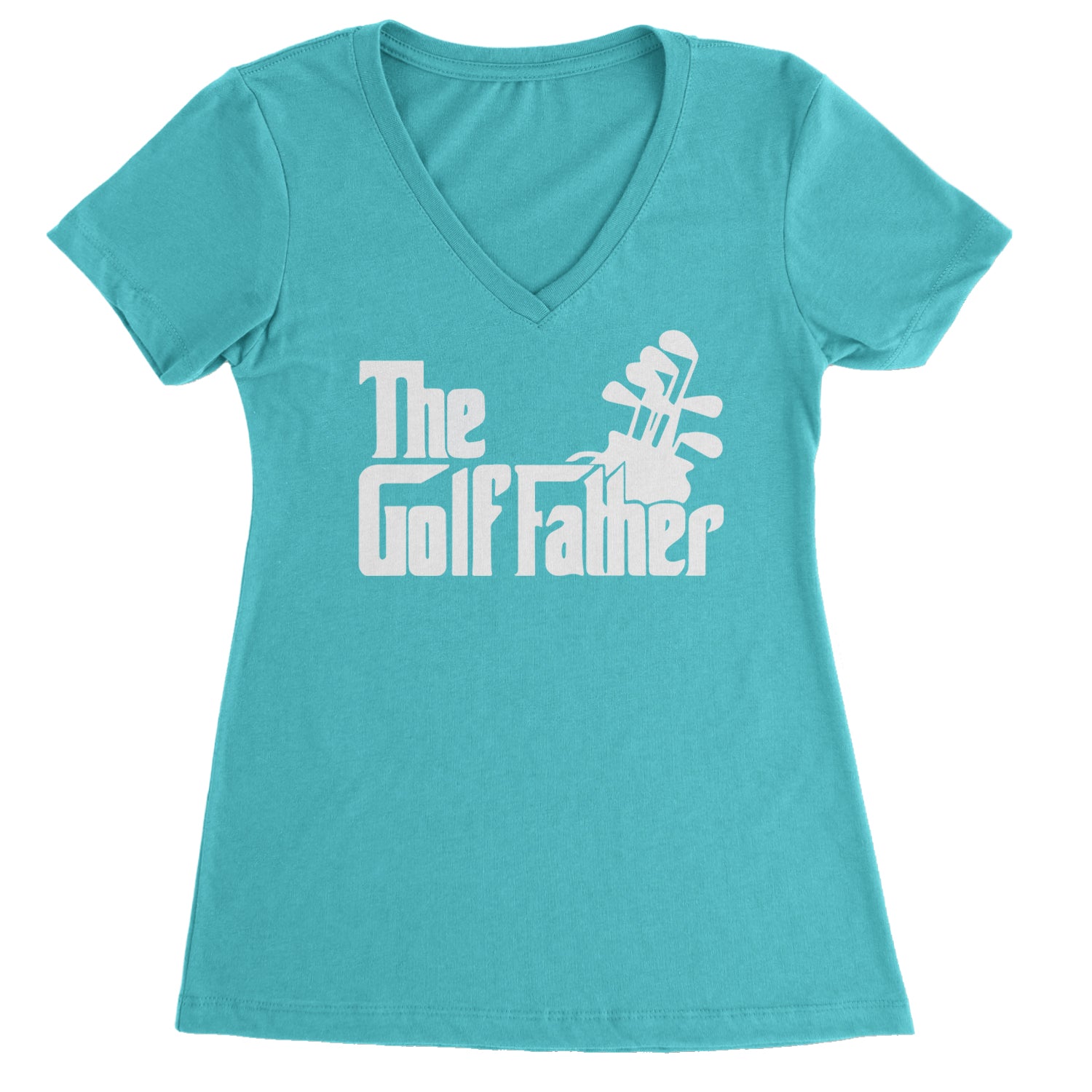 The Golf Father Golfing Dad  Ladies V-Neck T-shirt Black
