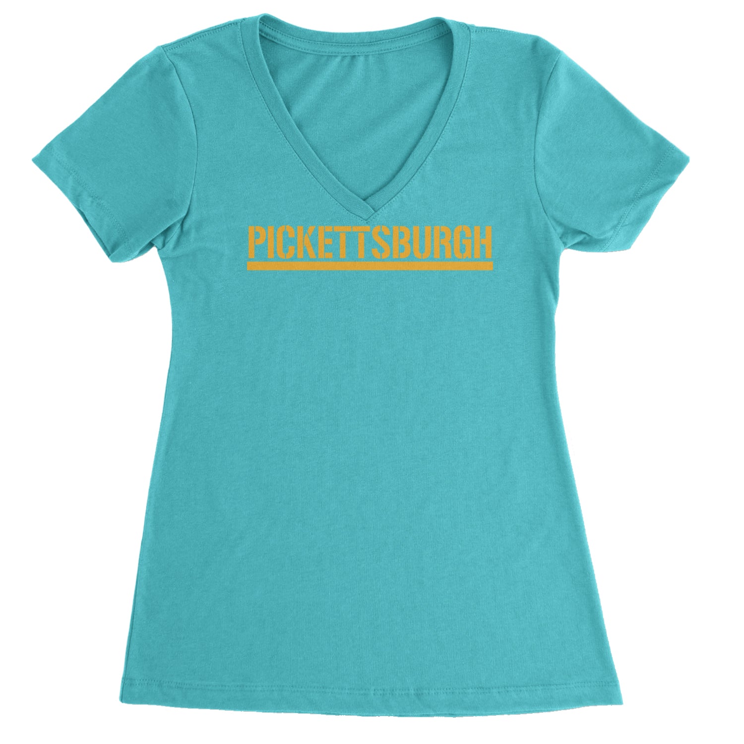 Pickettsburgh Pittsburgh Football Ladies V-Neck T-shirt Surf