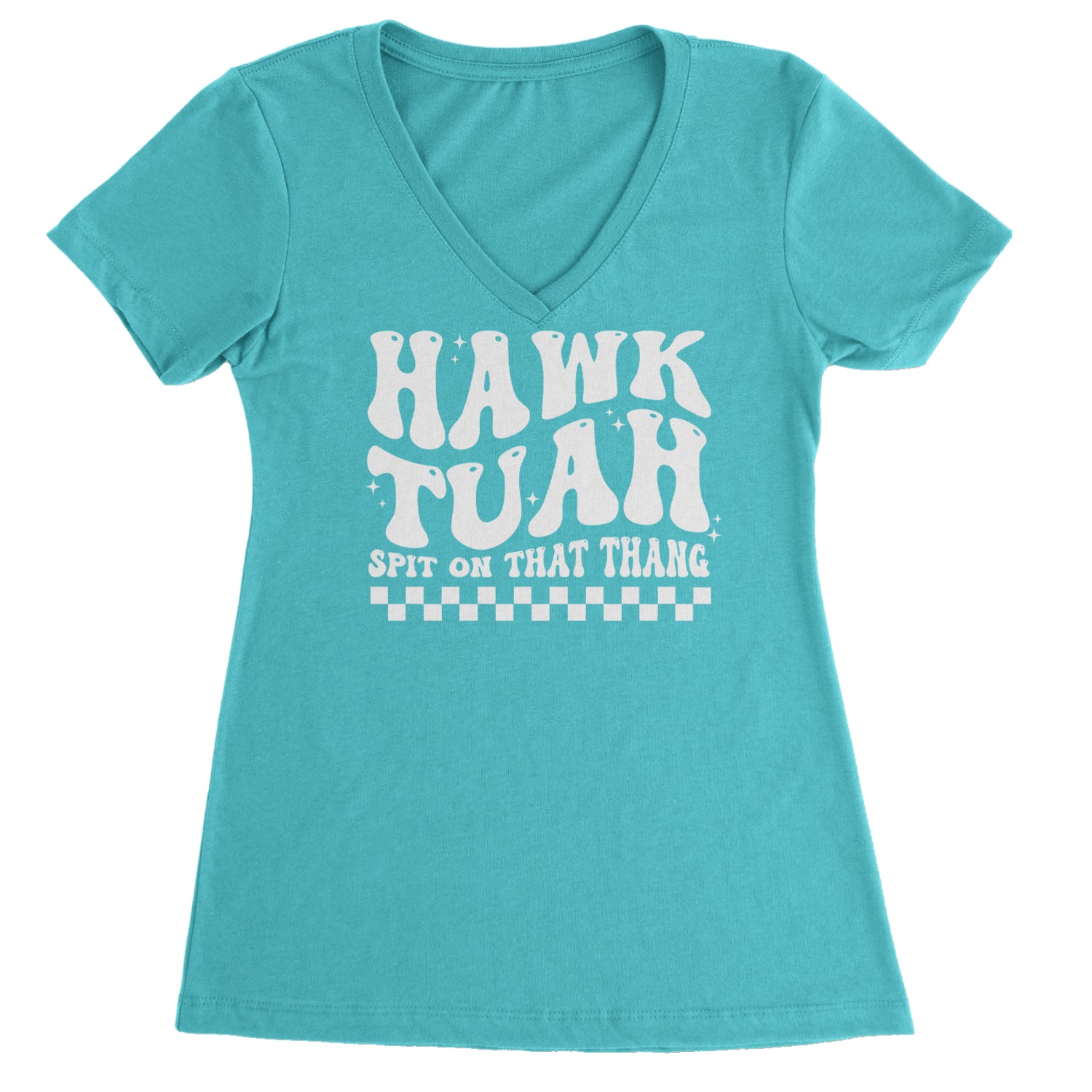 Hawk Tuah Spit On That Thang Ladies V-Neck T-shirt Surf