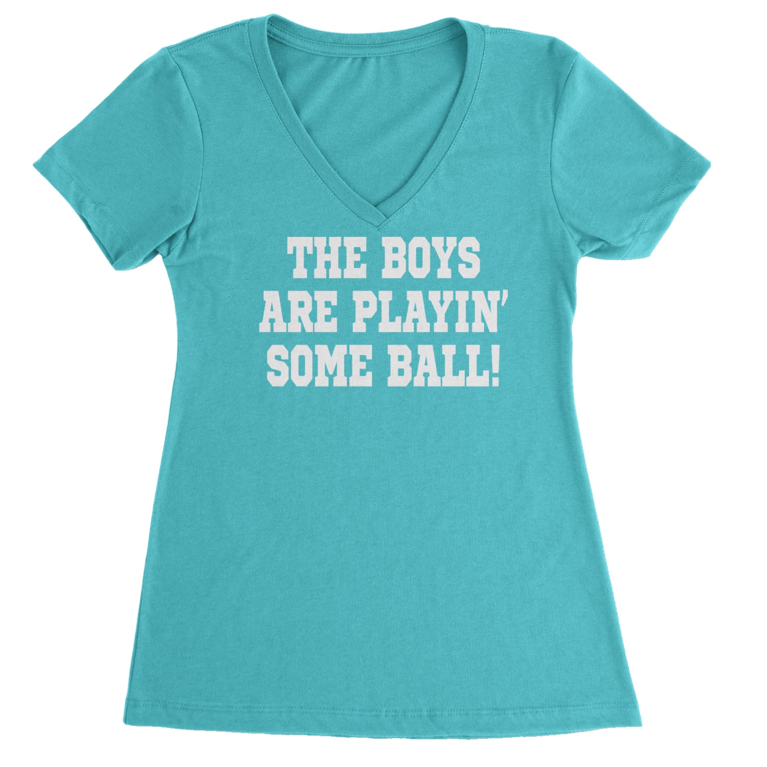 The Boys Are Playing Some Baseball Ladies V-Neck T-shirt Surf