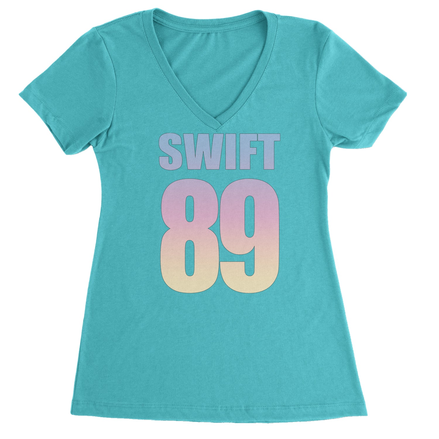 Lover Era Swift 89 Birth Year Music Fan TTPD Ladies V-Neck T-shirt Surf