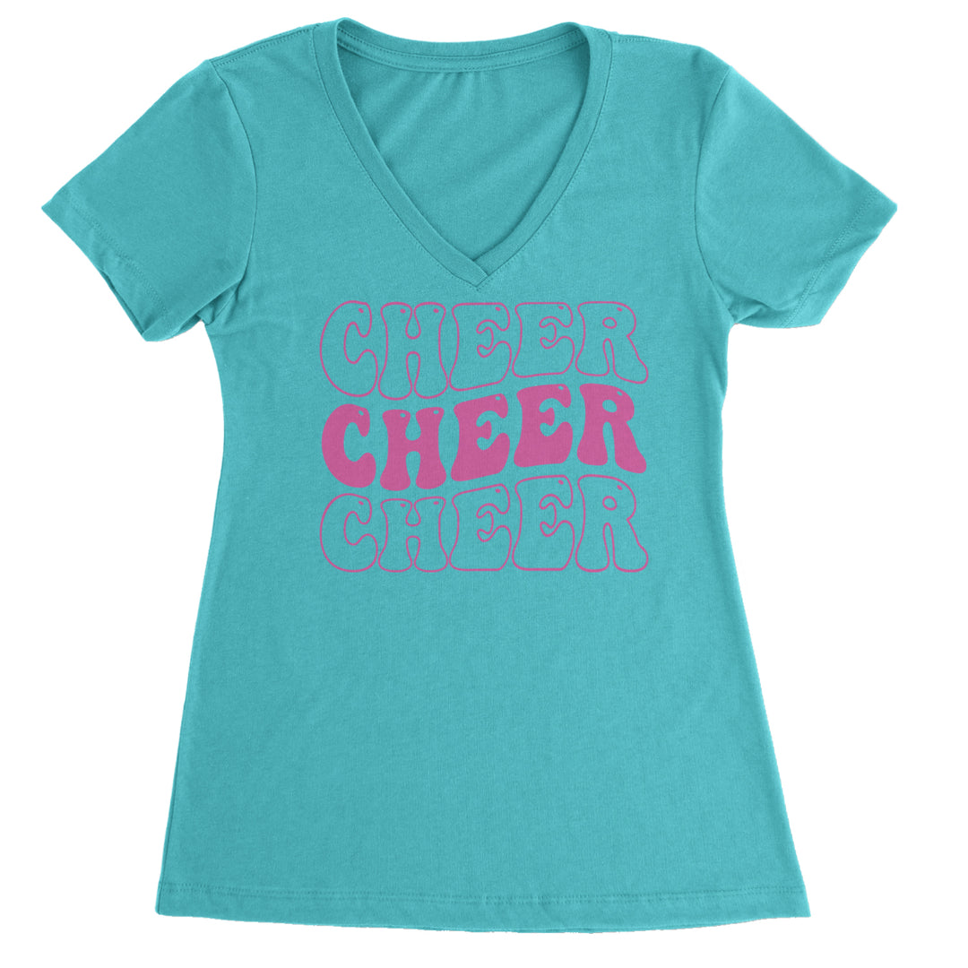 Cheer Cheer Cheer Ladies V-Neck T-shirt Surf
