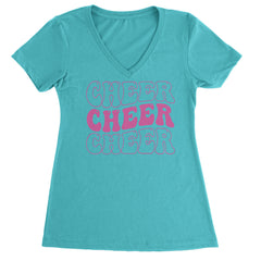 Cheer Cheer Cheer Ladies V-Neck T-shirt Surf