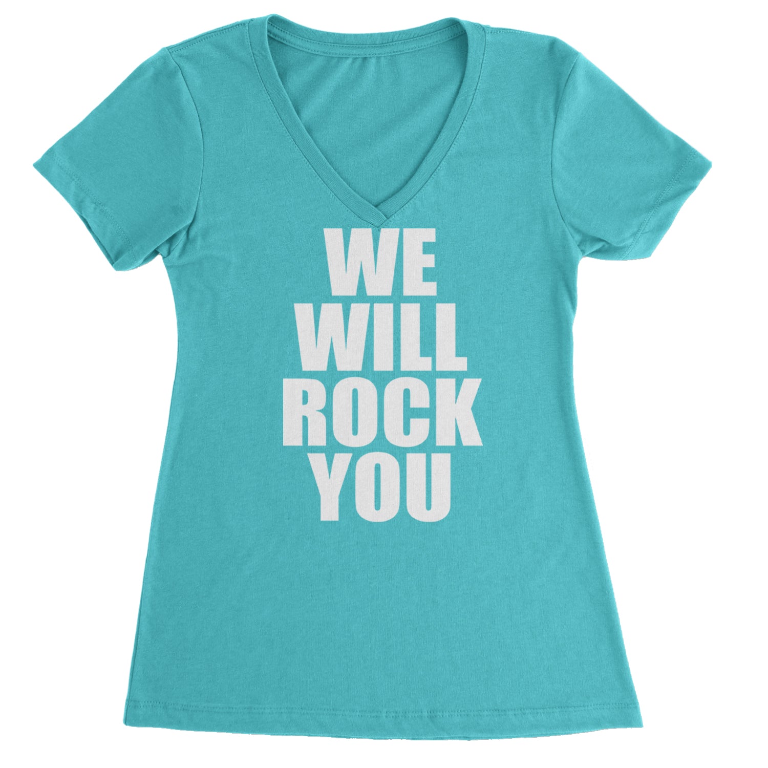 We Will Rock You Ladies V-Neck T-shirt Black