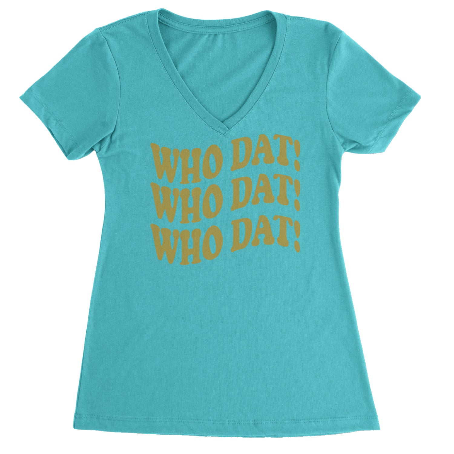 Who Dat Wavy Design Who Dat Nation Ladies V-Neck T-shirt Surf