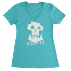 Ork Miniature Tabletop Wargaming Waagh Ladies V-Neck T-shirt Surf