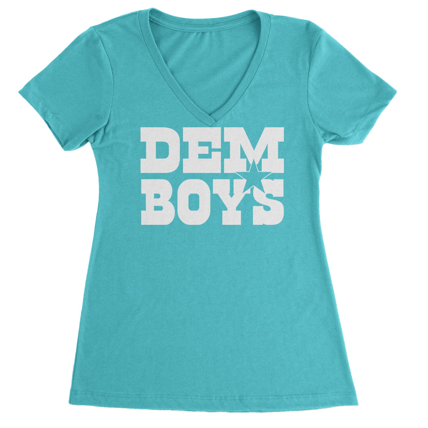 Dem Boys Dallas Football Ladies V-Neck T-shirt Surf