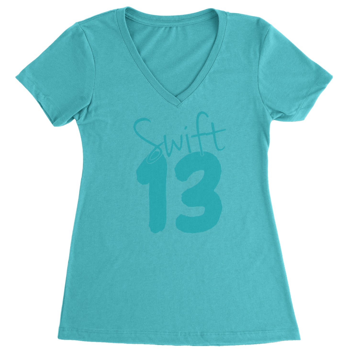 13 Swift 13 Lucky Number Era TTPD Ladies V-Neck T-shirt Surf