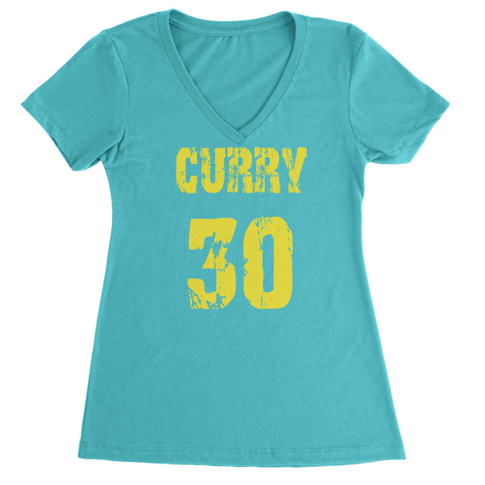 Curry #30 Ladies V-Neck T-shirt