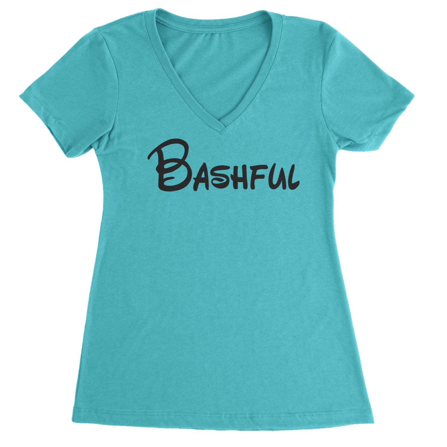 Bashful - 7 Dwarfs Costume Ladies V-Neck T-shirt White