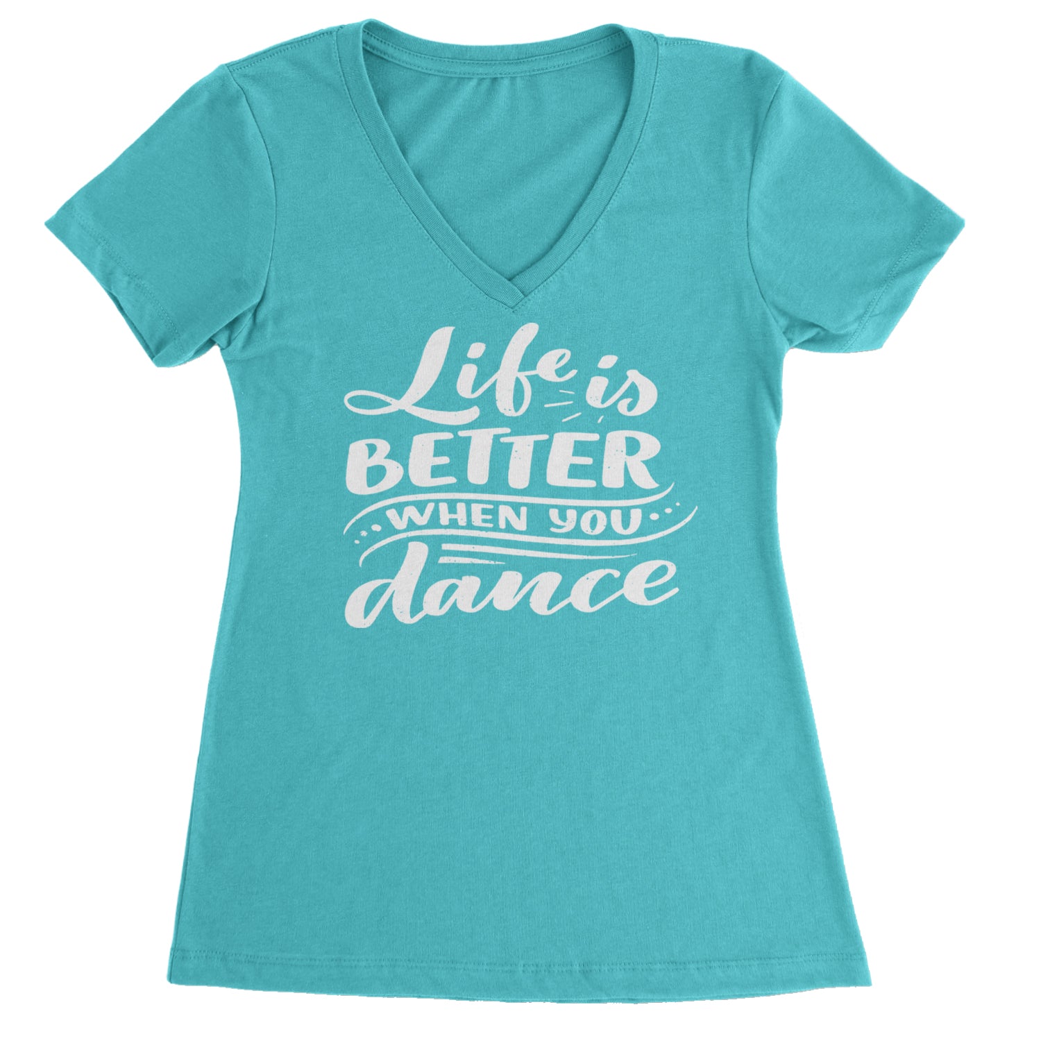 Life is Better When You Dance Ladies V-Neck T-shirt Black