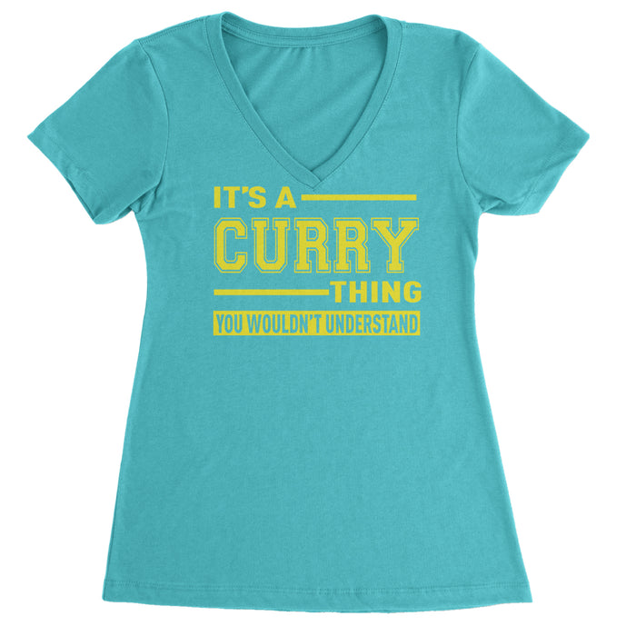 It's A Curry Thing, You Wouldn't Understand Basketball Ladies V-Neck T-shirt