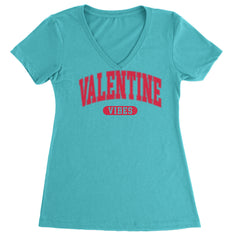Valentines Vibes Ladies V-Neck T-shirt Surf