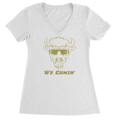 We Coming Coach Prime Colorado Ladies V-Neck T-shirt White