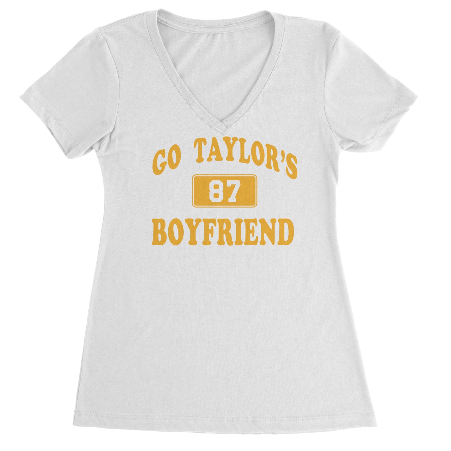 Go Taylor's Boyfriend Kansas City Ladies V-Neck T-shirt White