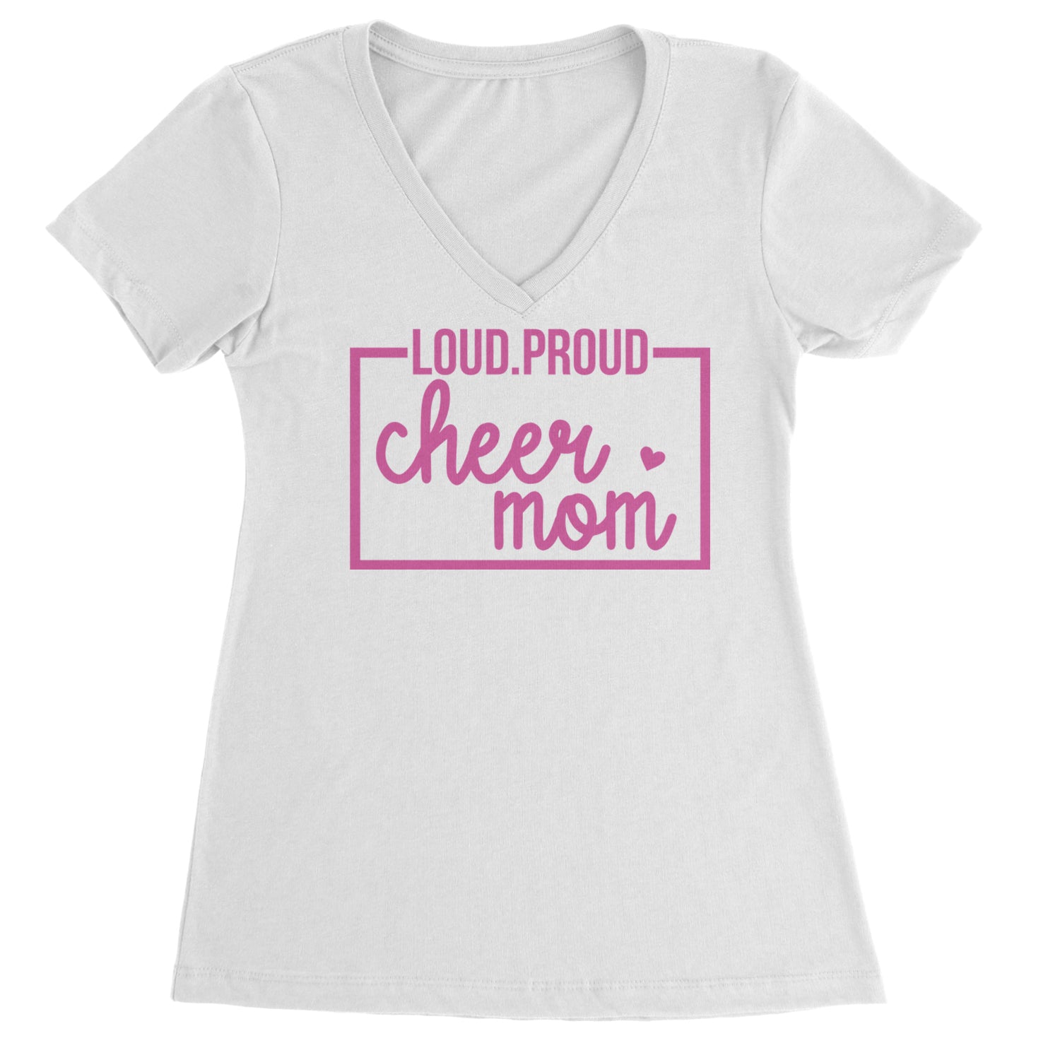 Loud Proud Cheerleader Mom Ladies V-Neck T-shirt Black