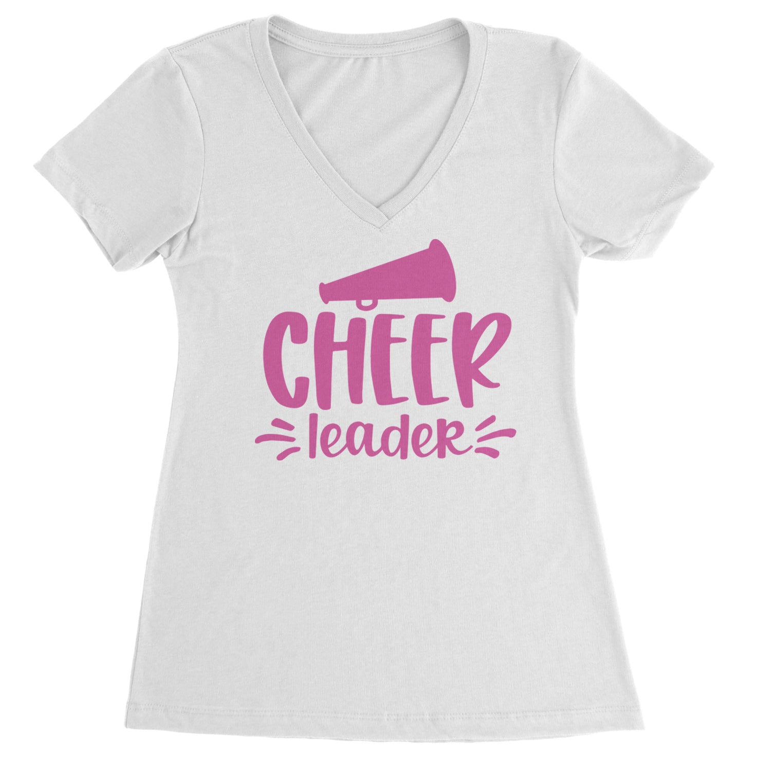 Cheerleader Bullhorn Ladies V-Neck T-shirt Black