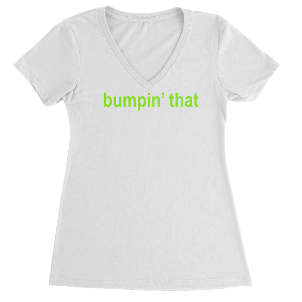 Bumpin' That Brat Music Ladies V-Neck T-shirt White