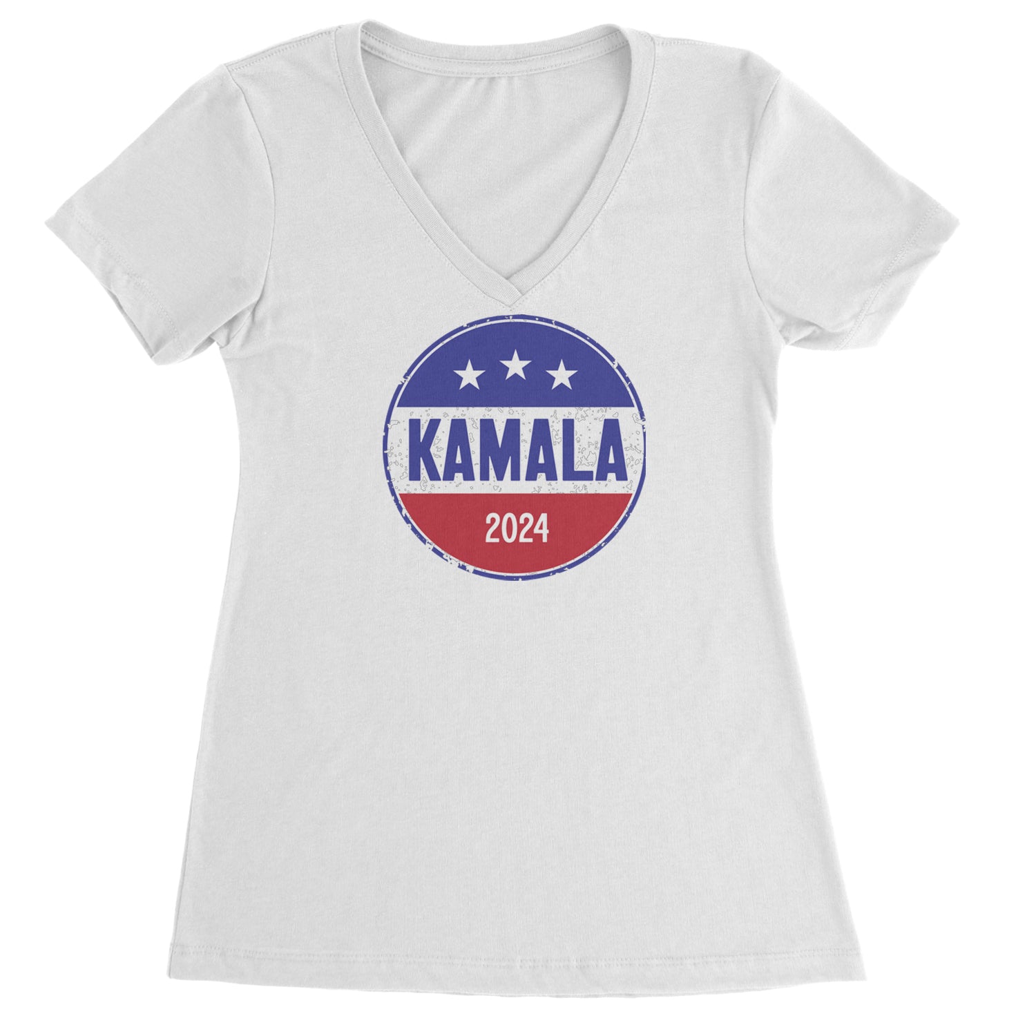 Kamala Badge 2024 - Kamala Harris For President 2024 Ladies V-Neck T-shirt White