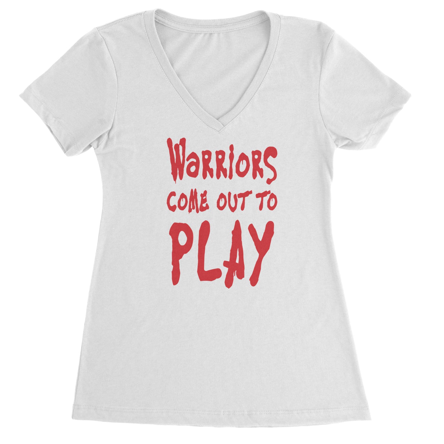 Warriors Come Out To Play  Ladies V-Neck T-shirt Black