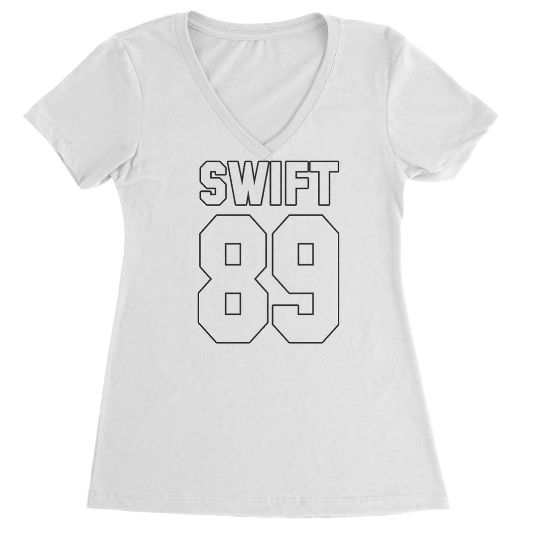 Swift 89 Birth Year Music Fan Era Poets Department Lover Ladies V-Neck T-shirt White