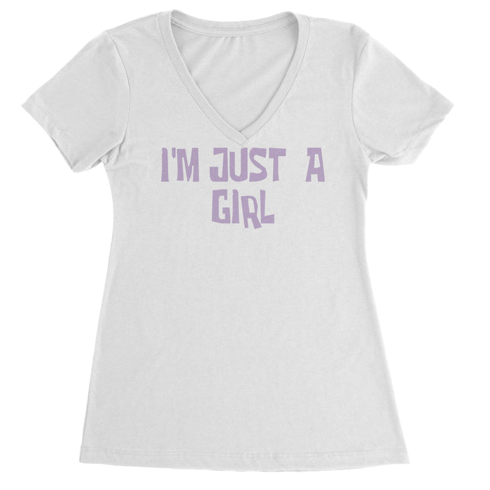 I'm Just A Girl Guts Music Ladies V-Neck T-shirt