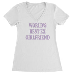 World's Best Ex Girlfriend Y2K Revenge Ladies V-Neck T-shirt White