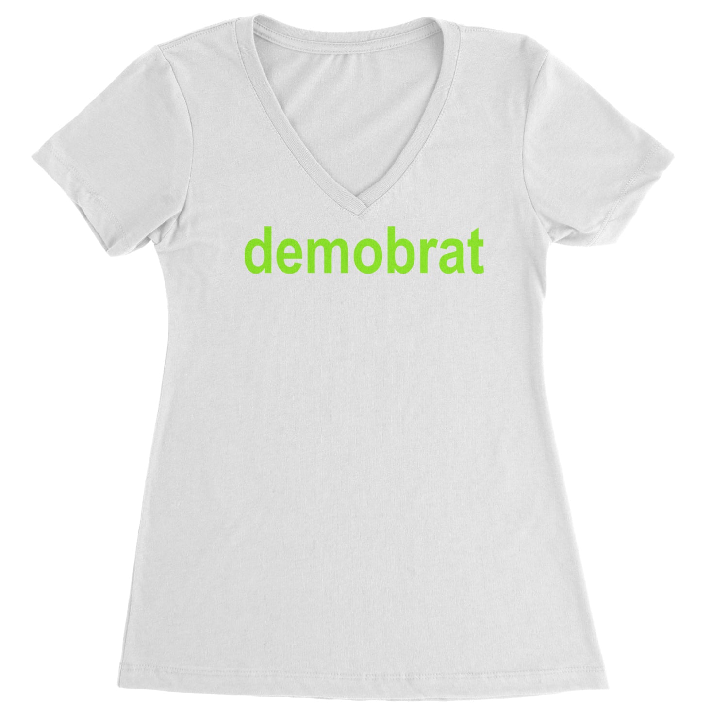 Demobrat Kamala Is Brat Vote Democrat Ladies V-Neck T-shirt White