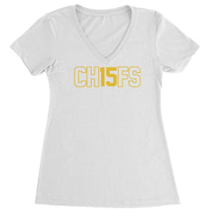 Ch15fs Chief 15 Shirt Ladies V-Neck T-shirt White