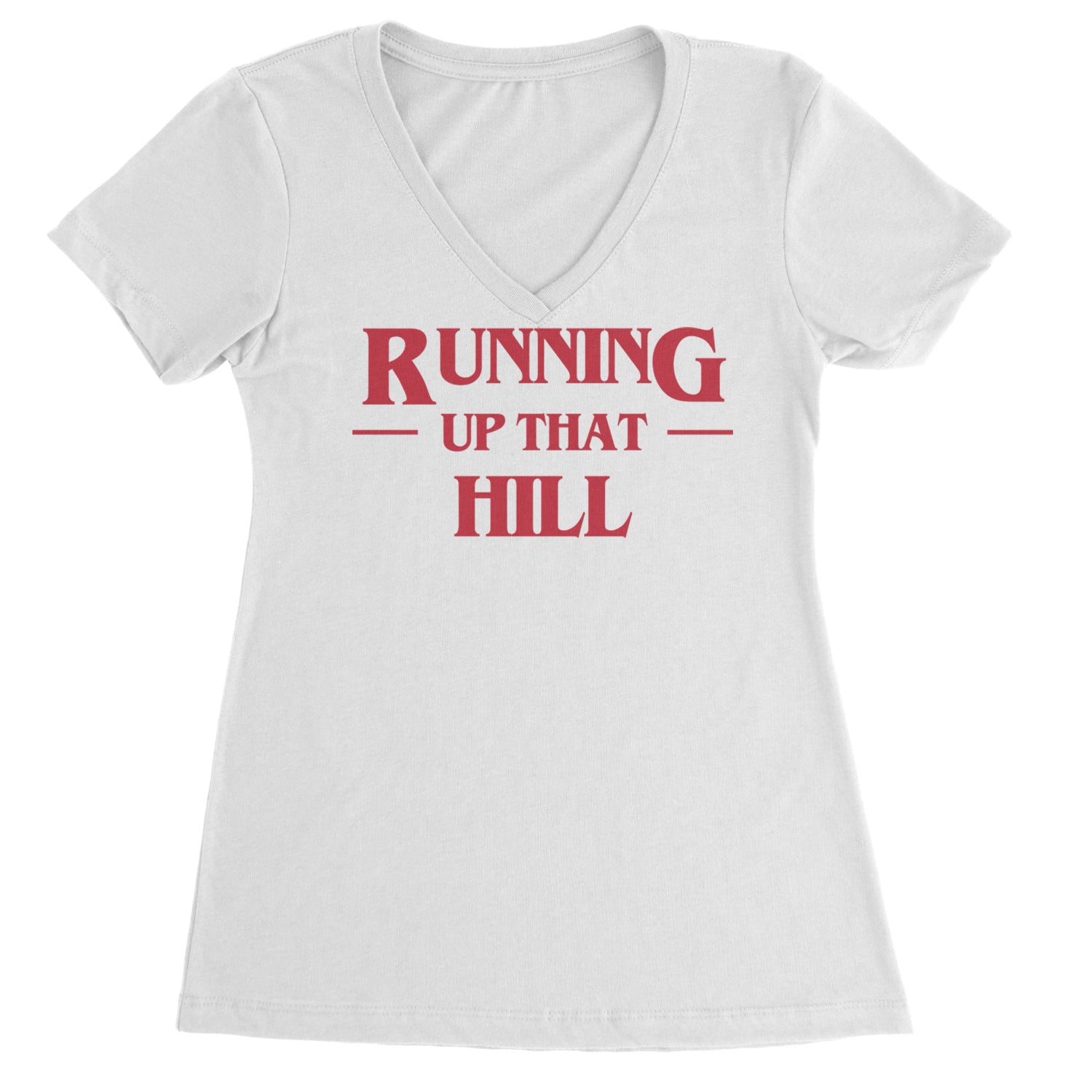 Running Up That Hill Ladies V-Neck T-shirt Black