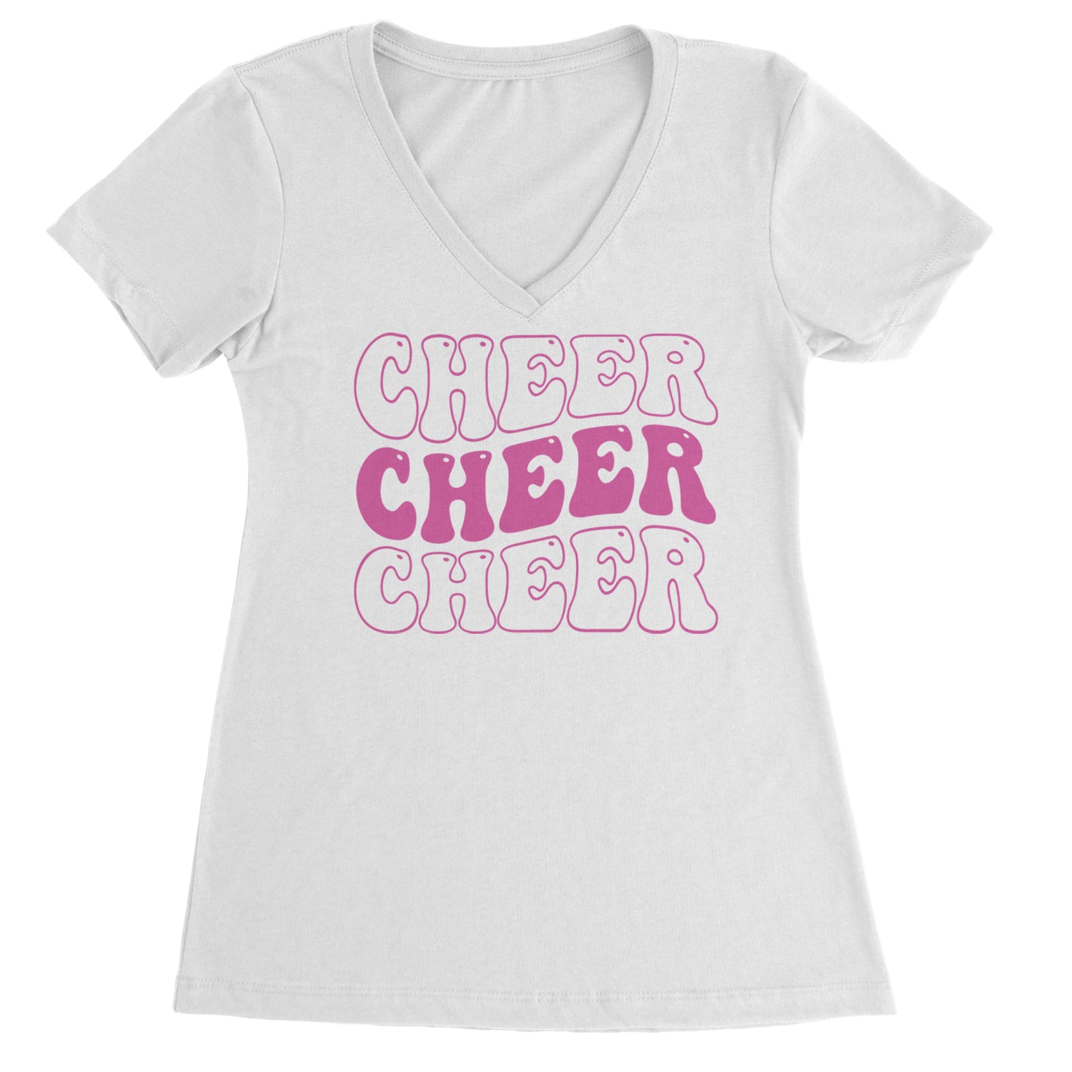 Cheer Cheer Cheer Ladies V-Neck T-shirt Black