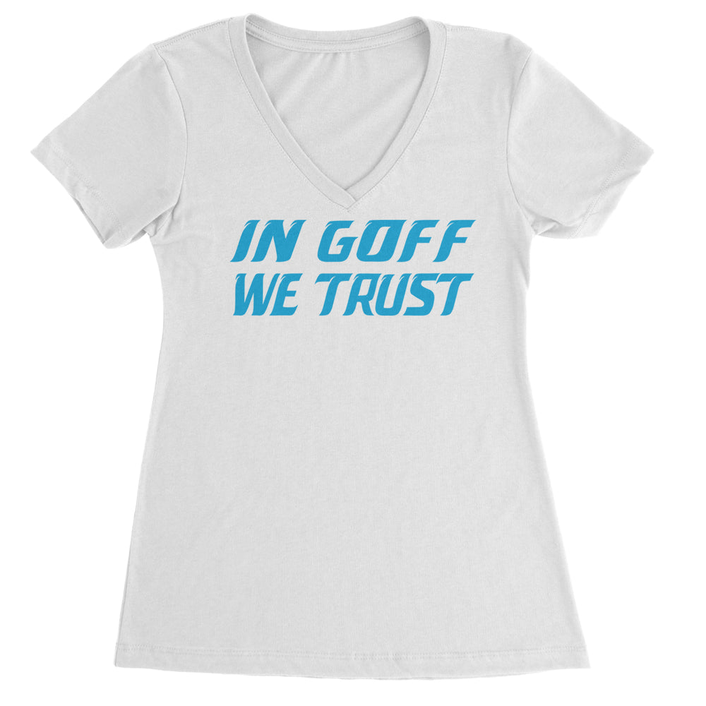 In Goff We Trust Detroit Ladies V-Neck T-shirt White