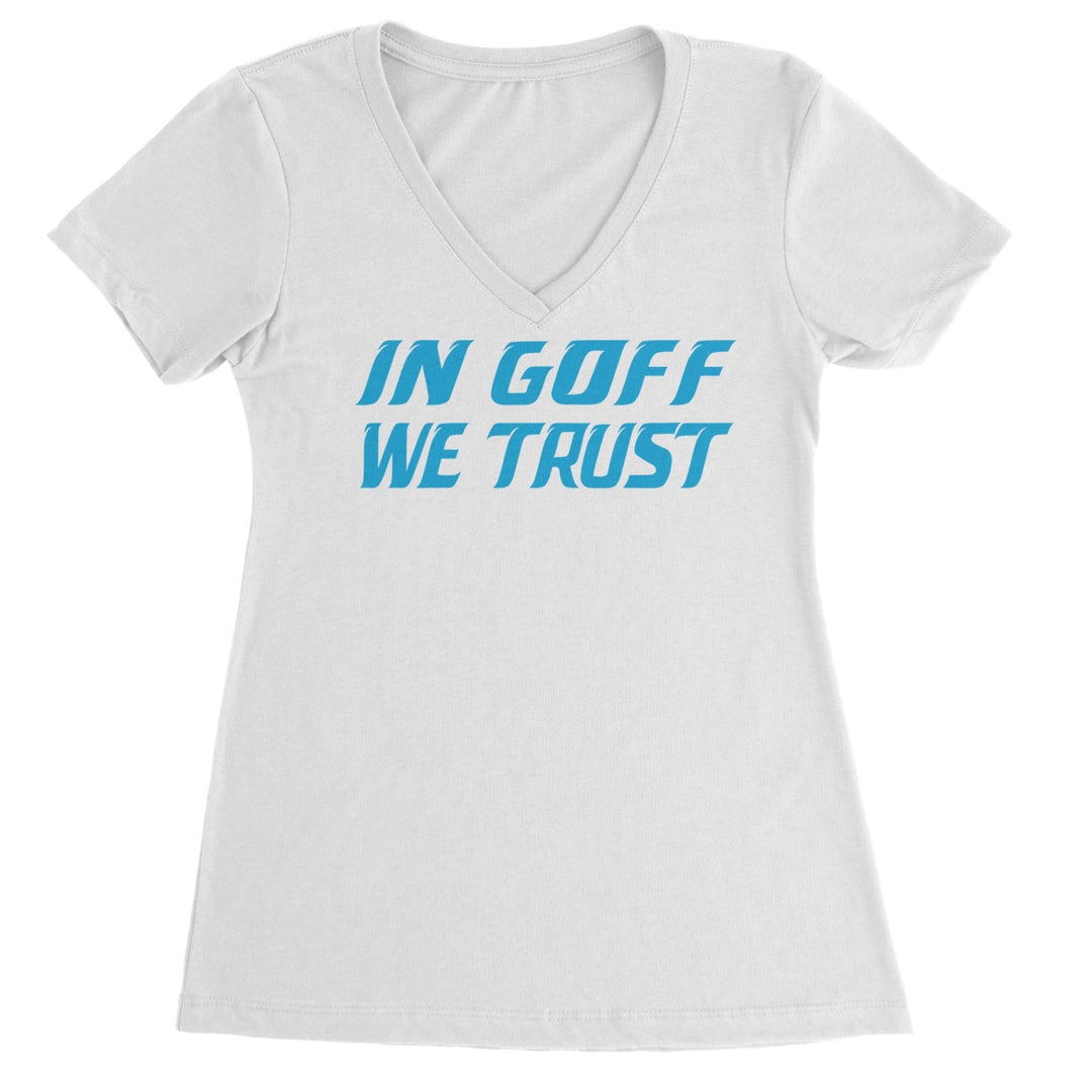 In Goff We Trust Detroit Ladies V-Neck T-shirt White