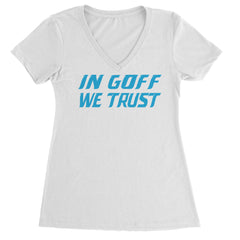 In Goff We Trust Detroit Ladies V-Neck T-shirt White
