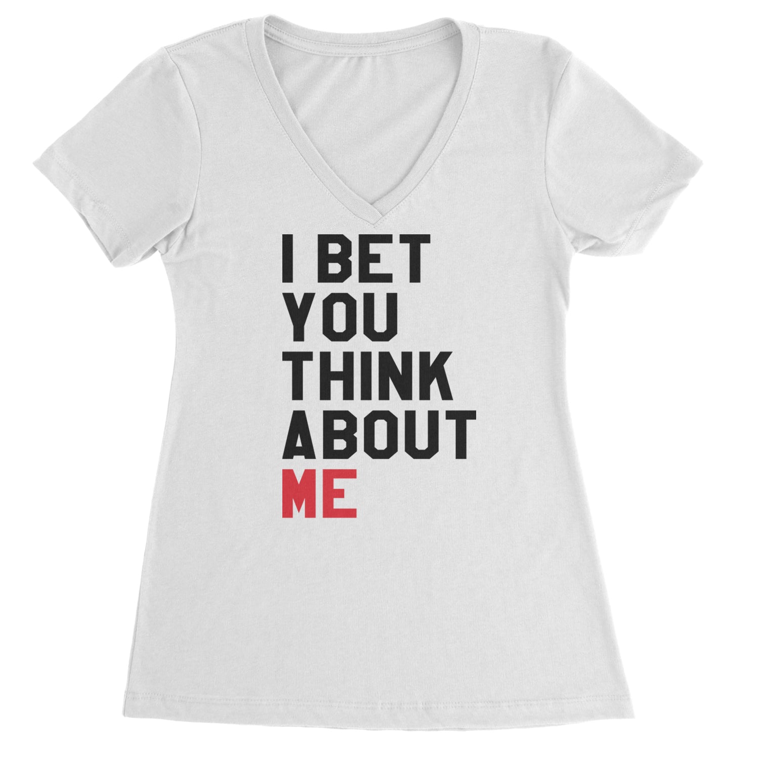 I Bet You Think About Me New TTPD Era Ladies V-Neck T-shirt White