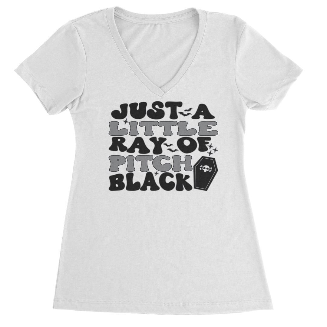 Just A Little Ray of Pitch Black graphic on Women's Lightweight V-Neck T-Shirt alternate view 2
