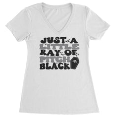 Just A Little Ray of Pitch Black graphic on Women's Lightweight V-Neck T-Shirt alternate view 2