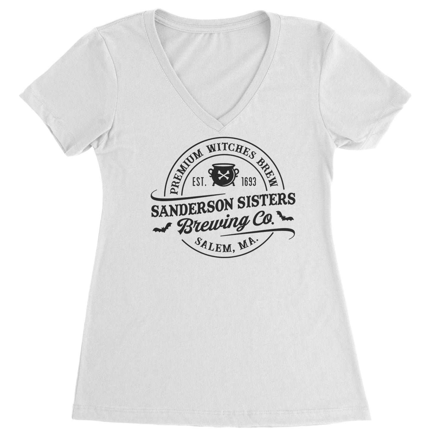 Sanderson Sisters Brewing Company Witches Brew Ladies V-Neck T-shirt White