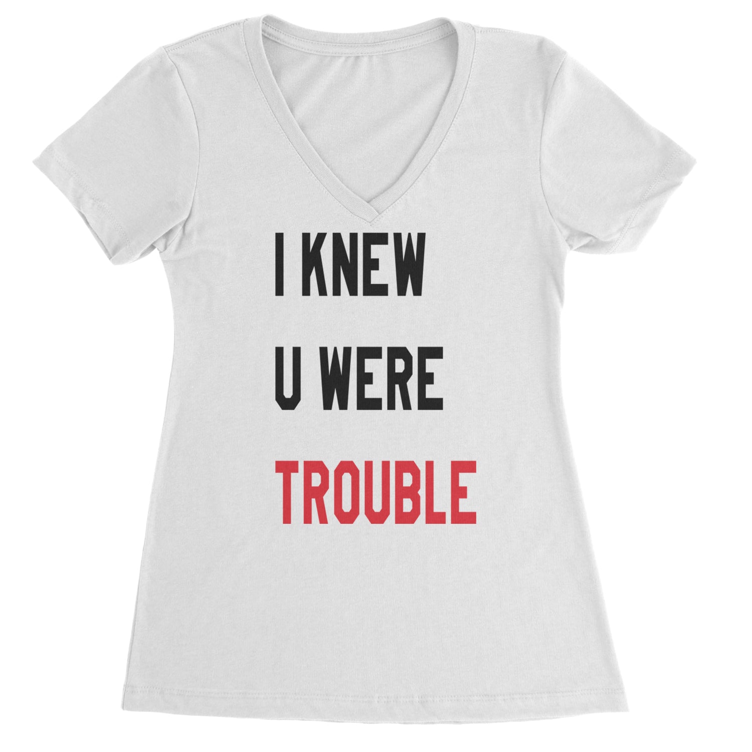 I Knew You Were Trouble New TTPD Era Ladies V-Neck T-shirt White
