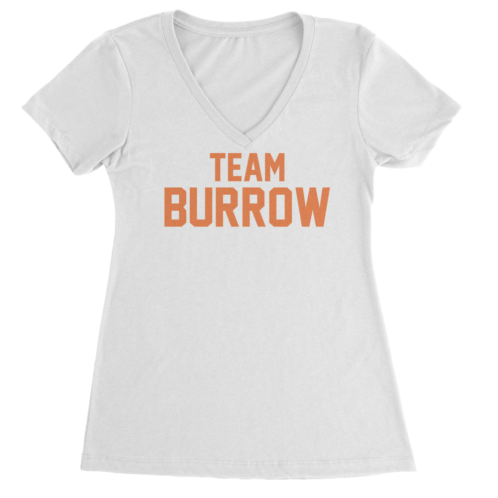 Team Burrow Cincinnati Ladies V-Neck T-shirt White